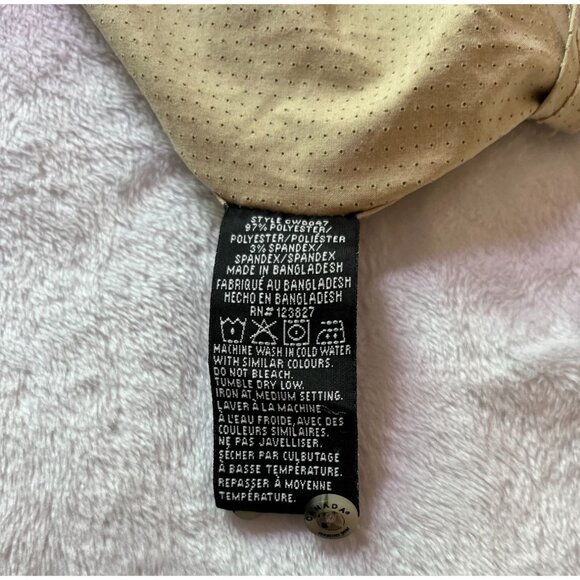 Canada Weathergear Mens Beige Short-Sleeve Button-Down Shirt Large Vented Back - Picture 9 of 12